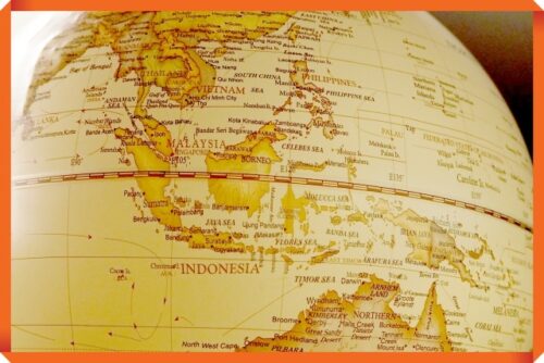 地球儀・インドネシアの画像