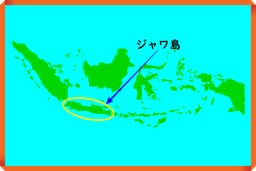 インドネシア・ジャワ島を指した地図